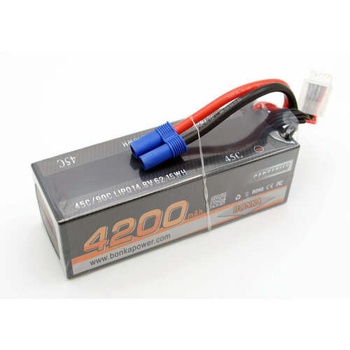 Аккумулятор LiPo Bonka 4200мАч 45C 14.8V (жесткий кейс) BONKA BKCAR-4200-45-4S1P аккумулятор lipo fullymax 7 4v 7500мач 45c fb7500 45c 7 4v jc