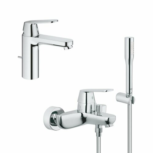 Комплект смесителей для ванны Grohe Eurosmart Cosmopolitan Stik, хром смеситель для ванны grohe eurostyle cosmopolitan с душевым набором