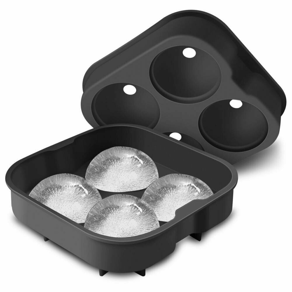 Форма для льда НашЪ "Шар", силиконовая, круглая, 12x12 см, черная — фото 1