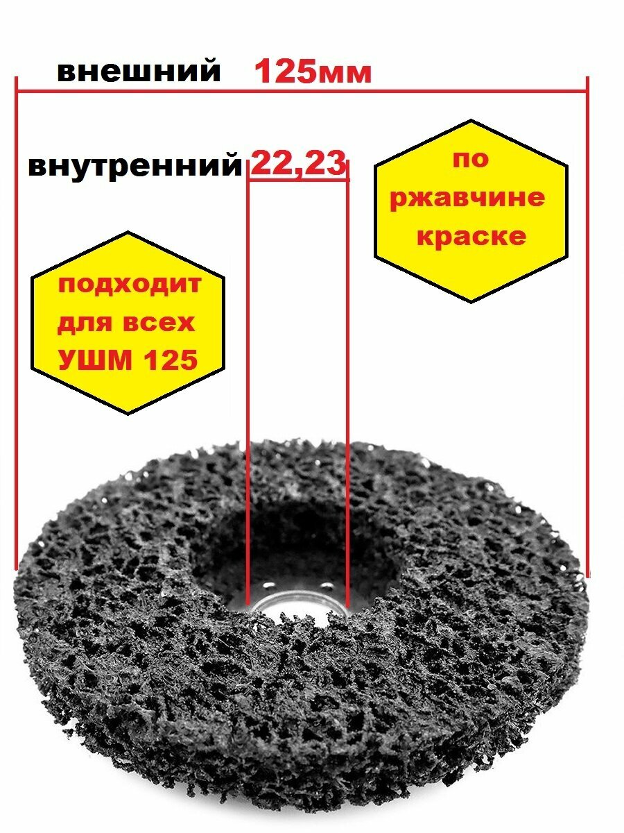 Диск коралловый, круг зачистной 125 мм, круг шлифовальный