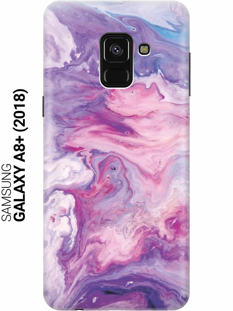 GOSSO Ультратонкий силиконовый чехол-накладка для Samsung Galaxy A8+ (2018) с принтом "Purple Marble"