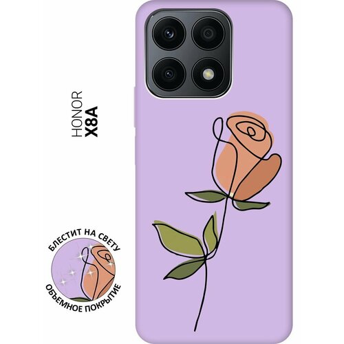 Силиконовый чехол на Honor X8a, Хонор Х8А Silky Touch Premium с принтом Rose сиреневый силиконовый чехол на honor x8a хонор х8а silky touch premium с принтом little prince сиреневый