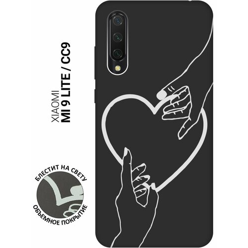 Матовый Soft Touch силиконовый чехол на Xiaomi Mi 9 Lite, CC9, Сяоми Ми 9 Лайт, Ми СС9 с 3D принтом Hands W черный матовый soft touch силиконовый чехол на xiaomi mi 9 сяоми ми 9 с 3d принтом hands w черный