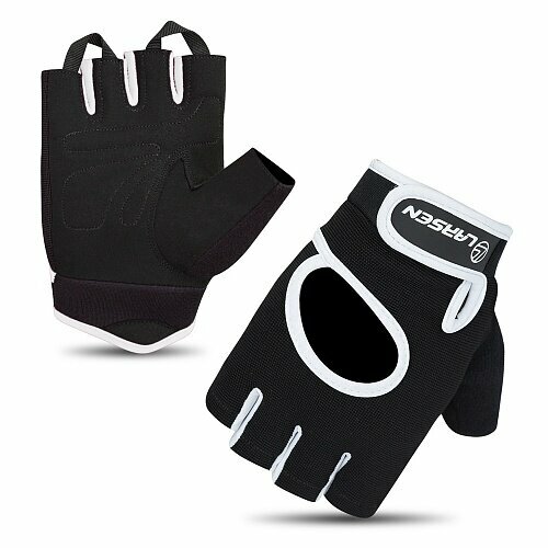 фото Перчатки для фитнеса larsen 16-8344 black/white/black xs