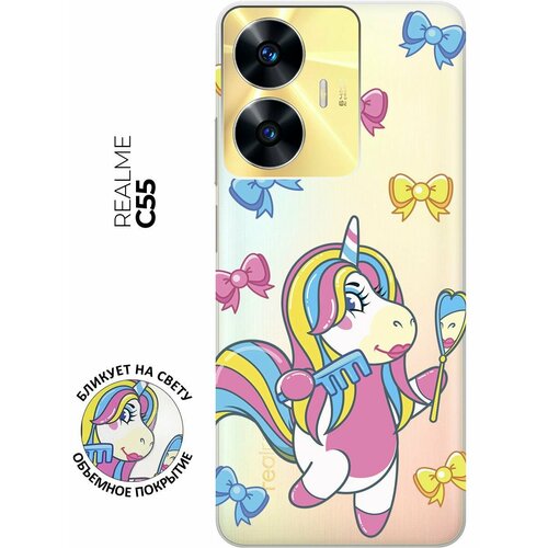 Силиконовый чехол с принтом Lady Unicorn для Realme C55 / Рилми С55 силиконовый чехол с принтом retriver для realme c55 рилми с55