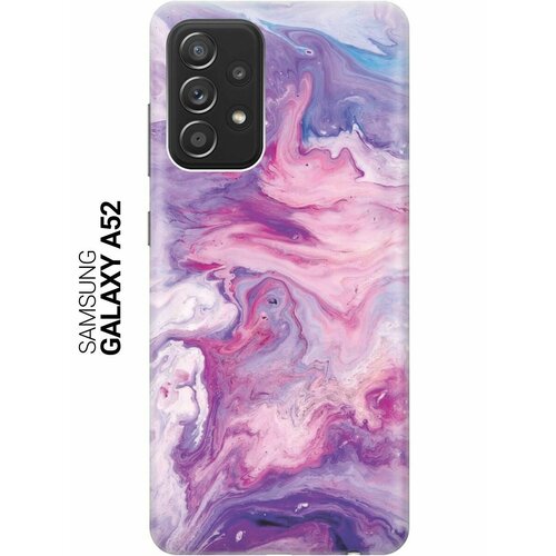 Ультратонкий силиконовый чехол-накладка для Samsung Galaxy A52 с принтом Purple Marble ультратонкий силиконовый чехол накладка для samsung galaxy s21 с принтом purple marble
