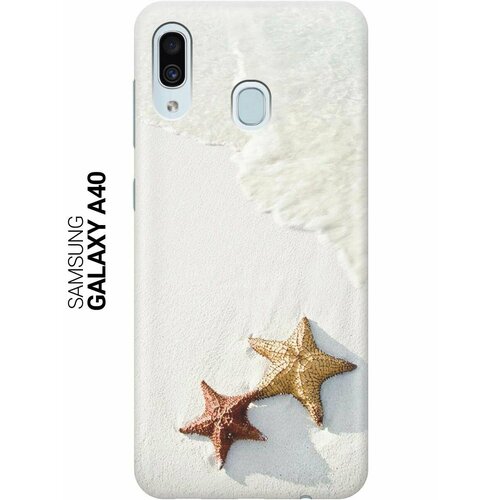 Ультратонкий силиконовый чехол-накладка для Samsung Galaxy A40 с принтом Две морские звезды ультратонкий силиконовый чехол накладка для samsung galaxy j2 2018 с принтом две морские звезды