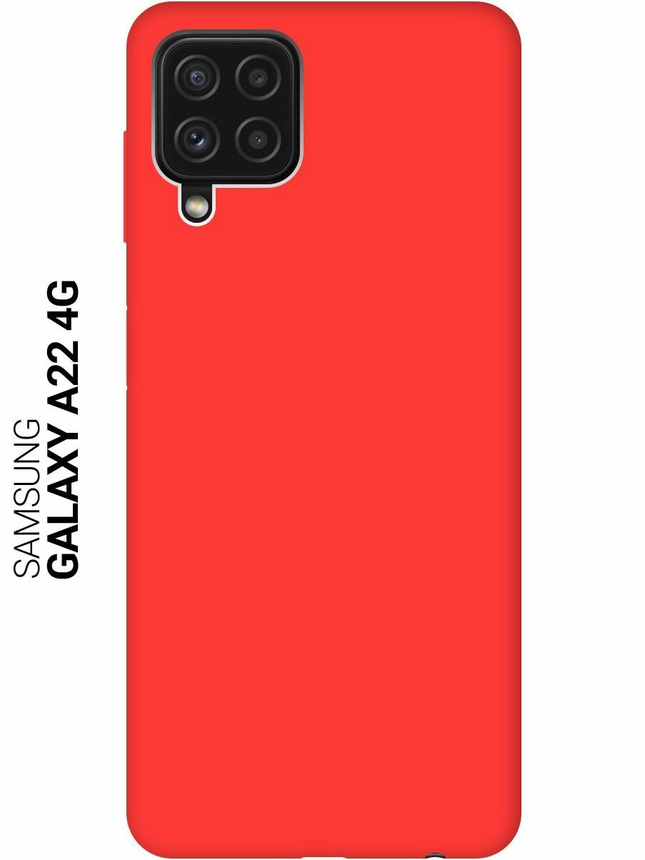 Силиконовый чехол на Samsung Galaxy A22 4G, Самсунг А22 4Г Silky Touch Premium красный