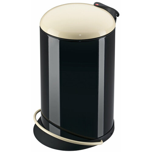 Мусорный контейнер Hailo TOPdesign M, 13л, черный, крышка ваниль, арт. 0516-930