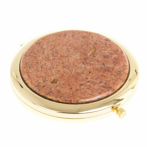 Зеркало круглое из камня пегматит цвет золото 126561 2260₽