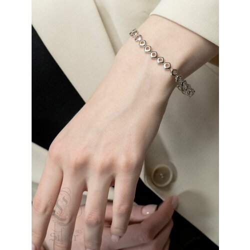 фото Браслет l-silver, серебро, 925 проба, родирование, длина 20.5 см.