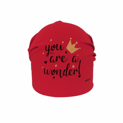 фото Шапка бини андерсен, размер 50-52, красный