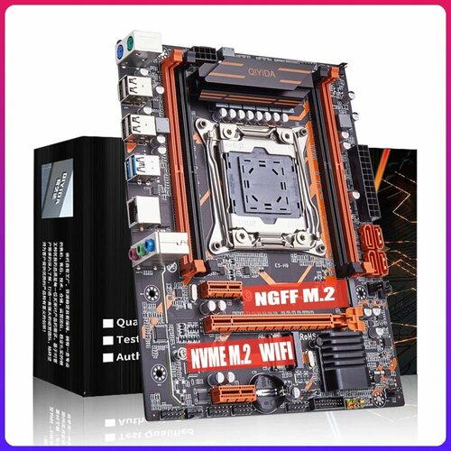 Материнская плата 2011-3 QIYIDA X99-H9 (X99 B85, 4DDR4 4CH, PCI-Ex16, 2 PCI-Ex1, M2 NVME SATA Wi-Fi, USB 3.0, GBLAN, mATX) комплект 2011 3 qiyida x99 h9 e5 2667 v4 ddr4 16gb