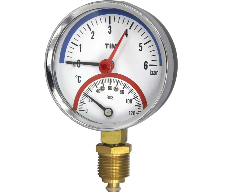 TIM Y-80-6 (1/4"), Термоманометр радиальный до 6 бар