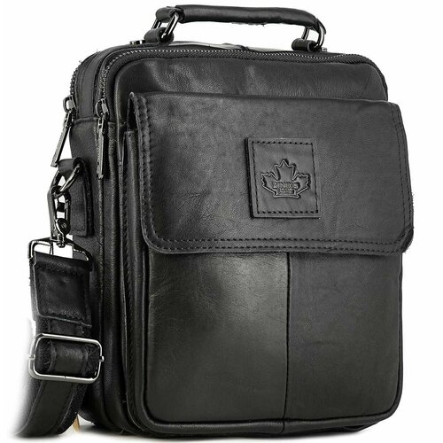 Сумка барсетка znimsk, фактура зернистая, черный