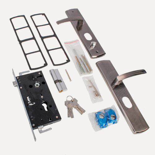 Изображение товара Замок врезной для металлической двери с ручкой и защелкой, правый