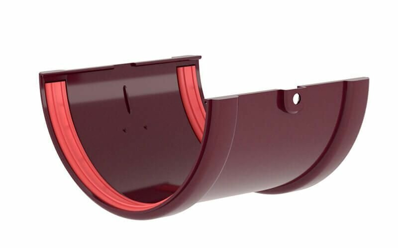 фото Соединитель желобов Классика 120 ПВХ Grand Line бордо (RAL 3005) - 2 шт