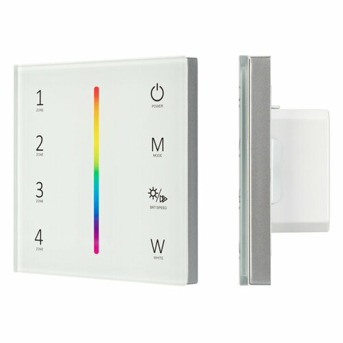 Панель Sens SMART-P45-RGBW White (230V, 4 зоны, 2.4G) (Arlight, IP20 Пластик, 5 лет) новая стеклянная сенсорная панель 4pp420 0571 k15 сенсорная панель