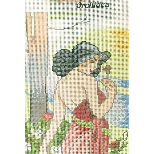 Рисунок на канве 24*30 см Orchidea Дама в красном