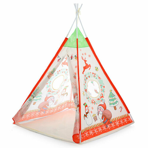 детская палатка игровая паровозик в сумке от 3 лет 896 гр 889 213a Игровая палатка Oubaoloon 103х103х138 см, в сумке (889-208B)