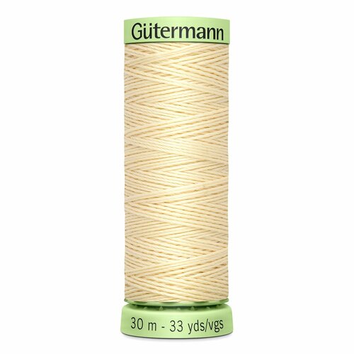 фото Нитки швейные top stitch 30/30 м для декоративной отстрочки, 100% полиэстер, gutermann 744506 (610 светлый кремово-желтый), 5 шт