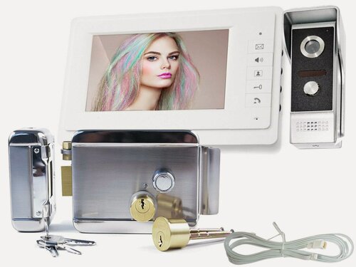 Изображение товара Комплект цветной видеодомофон - замок: EP-(7400) и замок AX042 (S15531KOM) - замок двери домофона / замок домофон для дачи