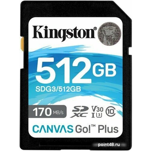 Флеш карта SDXC 512Gb Class10 Kingston SDG3/512GB Canvas Go! Plus w/o adapter