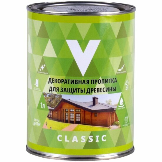 Декоративная пропитка для дерева "v" V Classic, матовая, 3 л, дуб