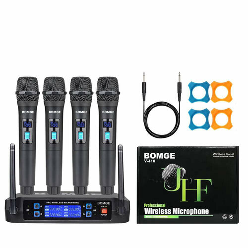 Набор беспроводных микрофонов для живого вокала Bomge V410 4 микрофона 900000₽