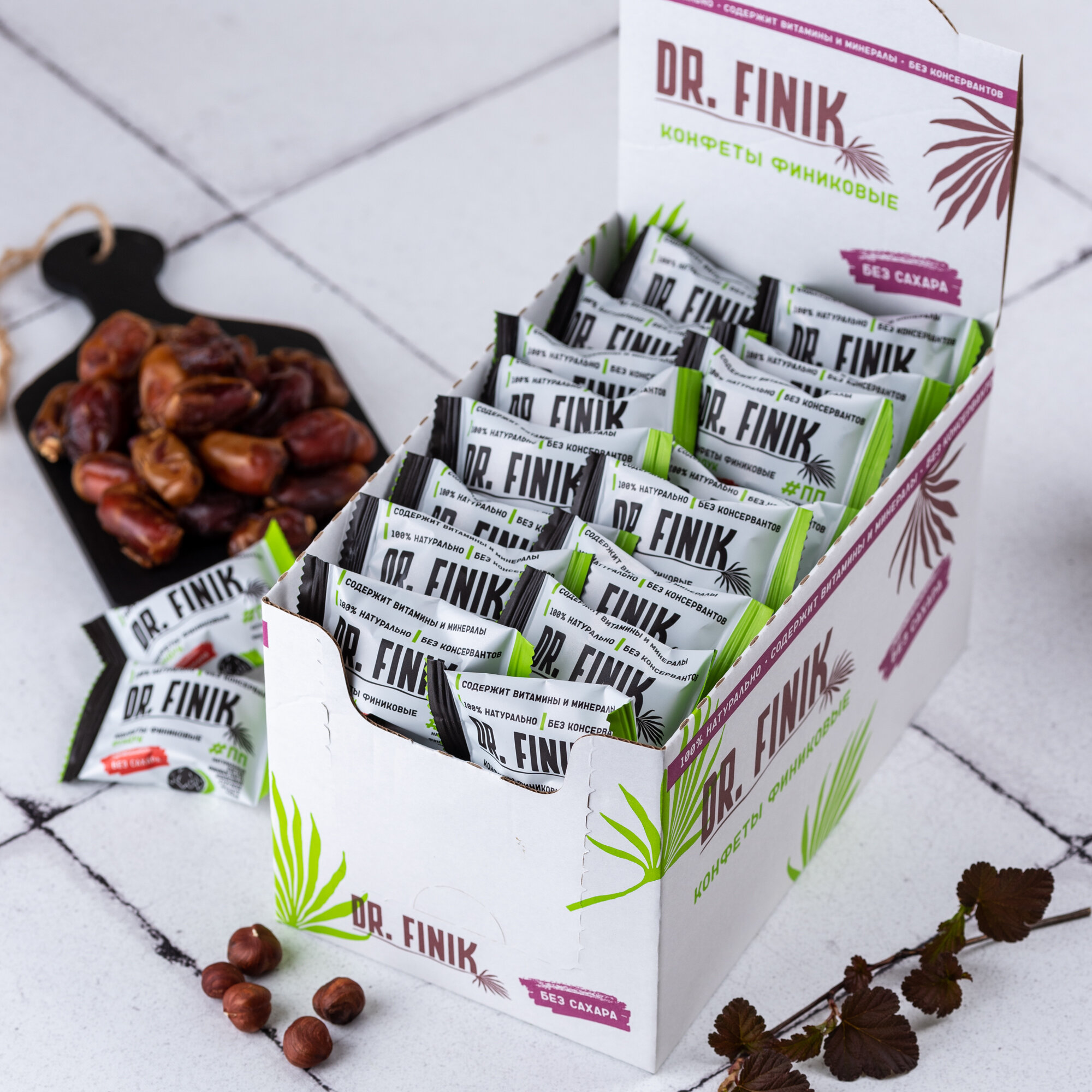 Финиковые конфеты с фундуком 750г Dr.Finik без сахара - фотография № 1