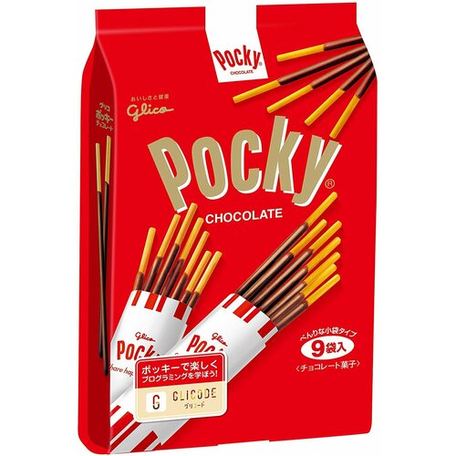 GLICO Pocky Тонкие палочки в молочном шоколаде, упаковка 133,2 гр, 9 порций * 7 шт. * 14,8 гр.