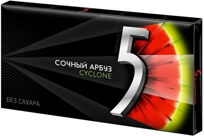 Wrigley's 5 Арбуз сочный жевательная резинка 10шт по 31,2г — фото 1