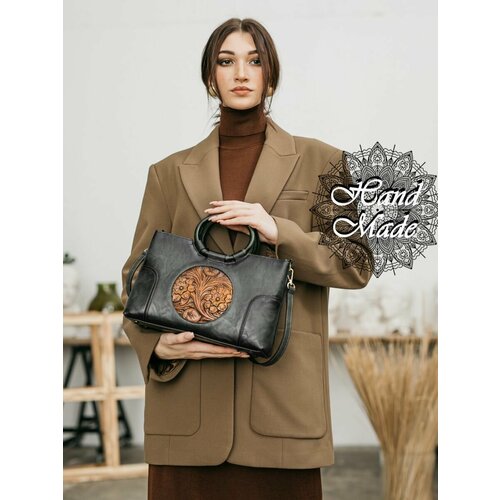 фото Сумка lumida, фактура тиснение, черный