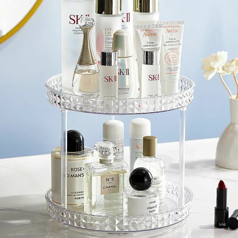 фото Вращающаяся на 360 градусов двухъярусная универсальная подставка для специй, фруктов, косметики.