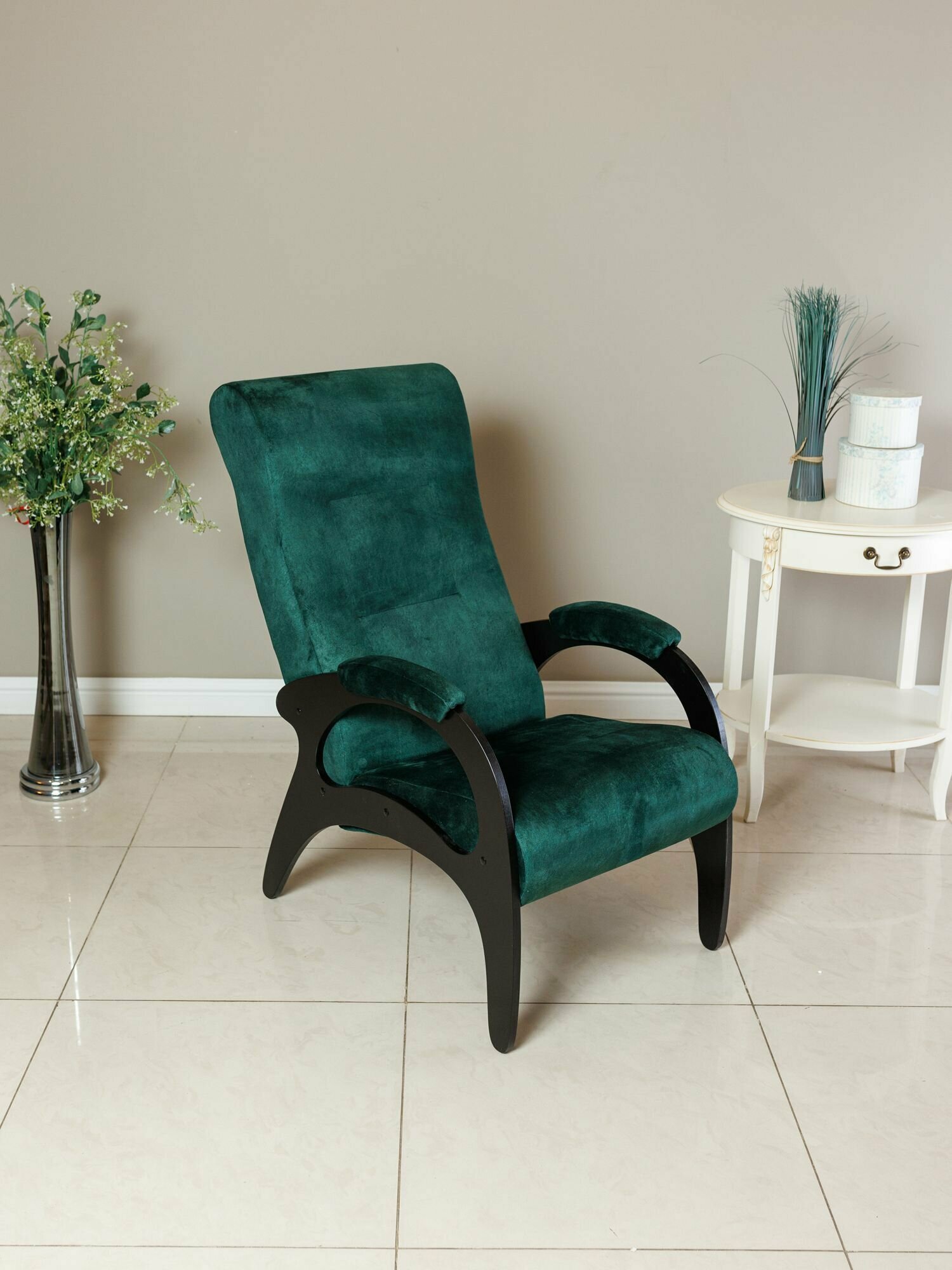 Кресло для отдыха деревянное Соната зеленое