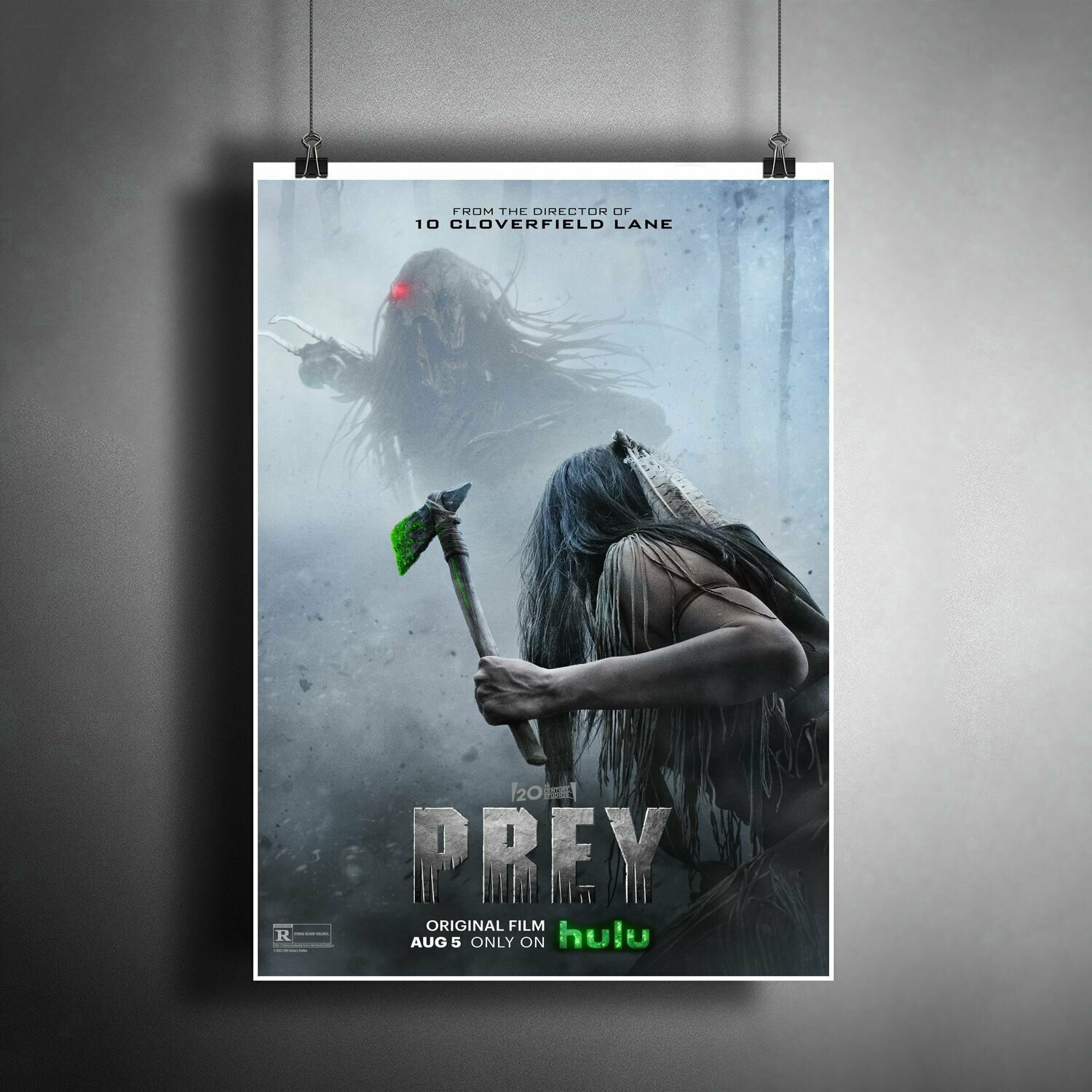 Постер плакат для интерьера "Фильм ужасов: Добыча (Хищник). Prey" / Декор дома, офиса, комнаты, квартиры, детской A3 (297 x 420 мм)