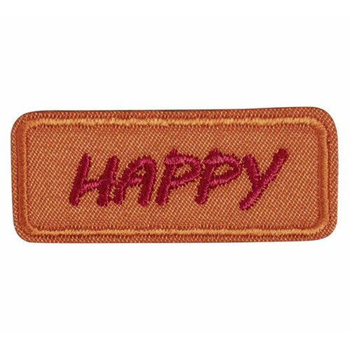 Термонаклейка HKM Textil - Cчастье, оранжевая, 4.5 х 1.7 см, 1 шт открытка дарите cчастье дочке 1 годик 12 х 18 см