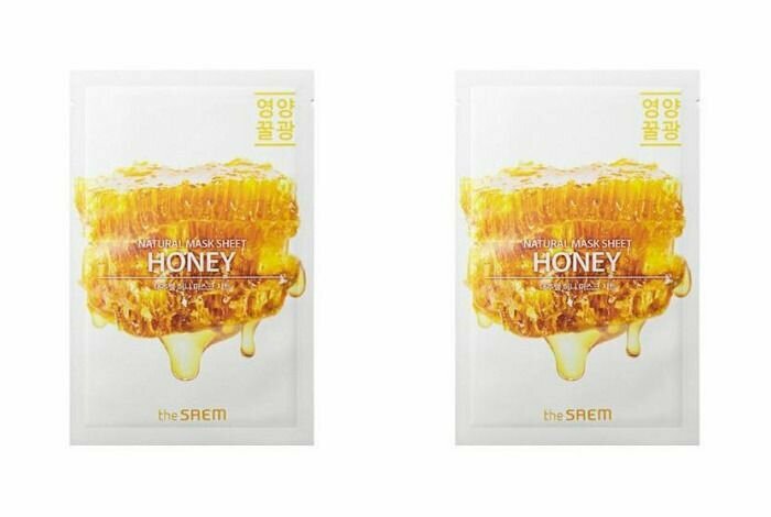 The Saem Маска на тканевой основе для лица N с экстрактом меда Natural Honey Mask, Sheet, 21 мл, 2 шт