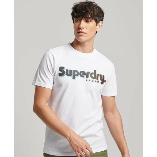 Футболка Superdry, размер S, белый футболка superdry размер m зеленый