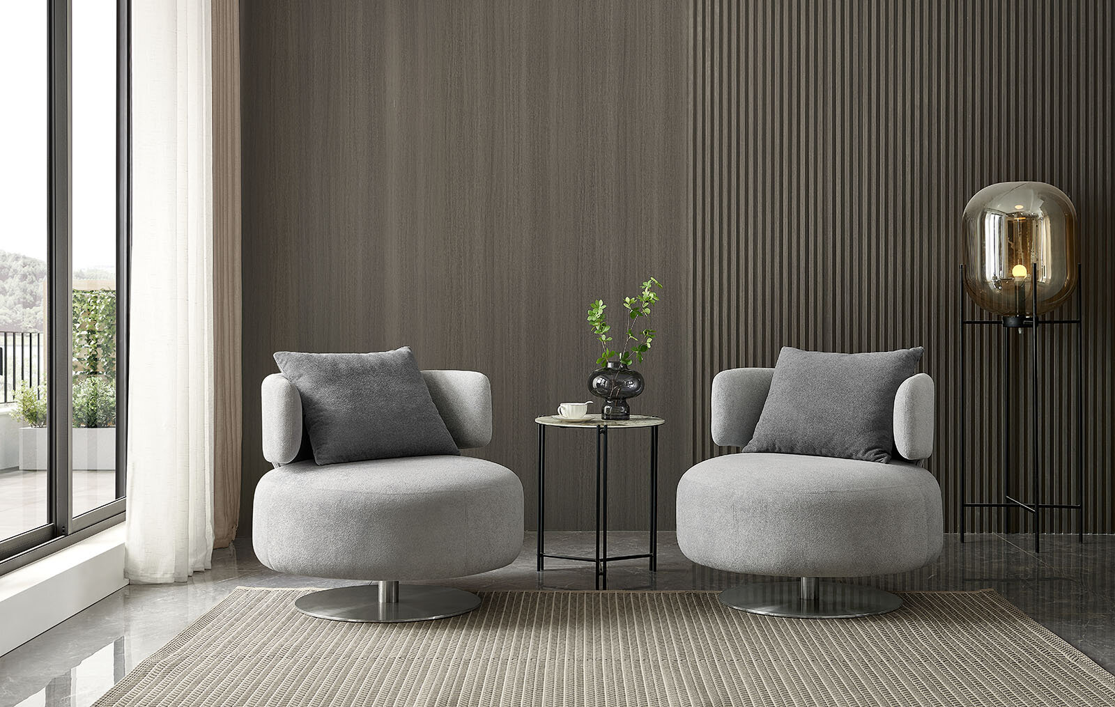 Кресло Sandra, серый/темно-серый