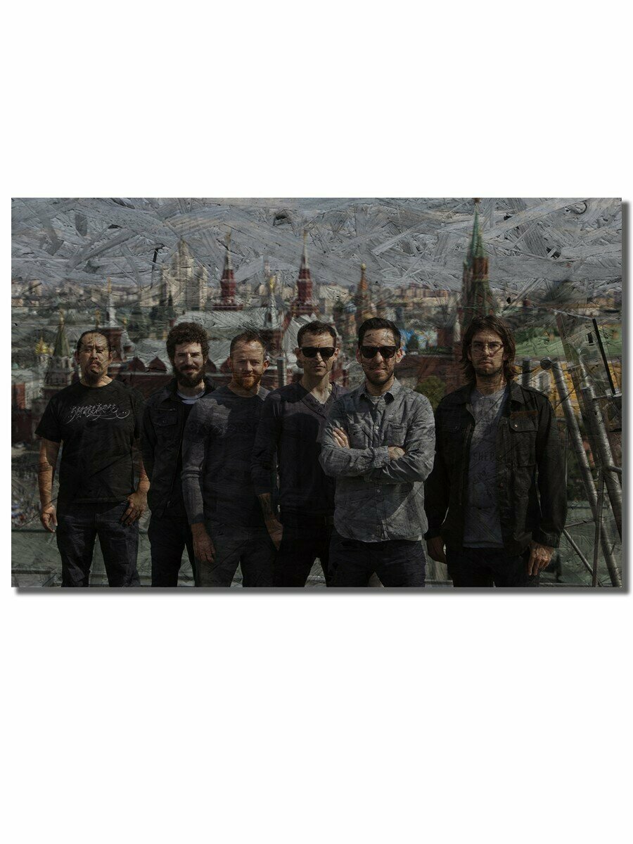 Картина интерьерная на рельефной доске, рисунок музыка линкин парк linkin park - 5210 Г