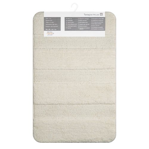 Tarrington House Коврик для ванной белый страйп жаккард, 50 x 80см