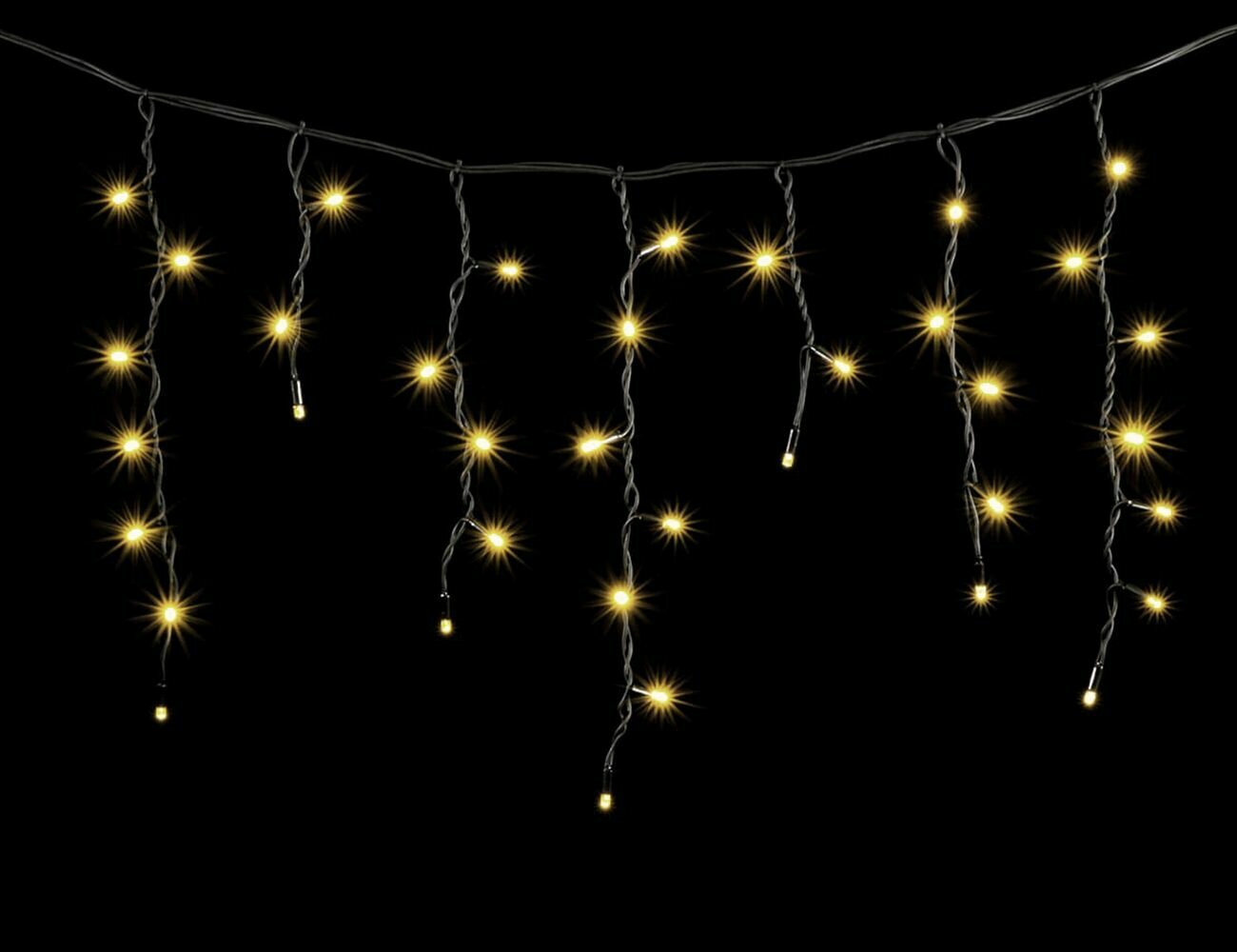 фото Светодиодная бахрома Laitcom Legoled 3.1*0.5 м, 120 теплых белых LED ламп, черный каучук, соединяемая, IP54, BEAUTY LED LL120-1-2WW