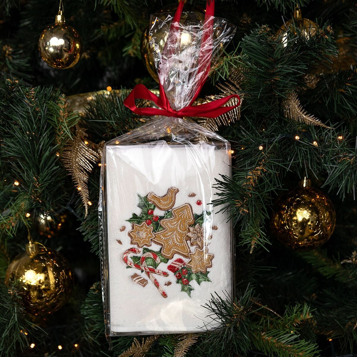 фото Полотенце из микрофибры BRAVO Новогоднее белое 35*75 1 шт, подарок, для кухни, мебели, машины, салфетка универсальная, полотенце из микрофибры