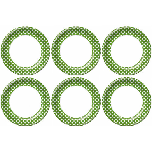 Одноразовая посуда, тарелка картонная, Bulgaree Green, горох на зеленом, д - 23 см, 10 шт, 6 уп