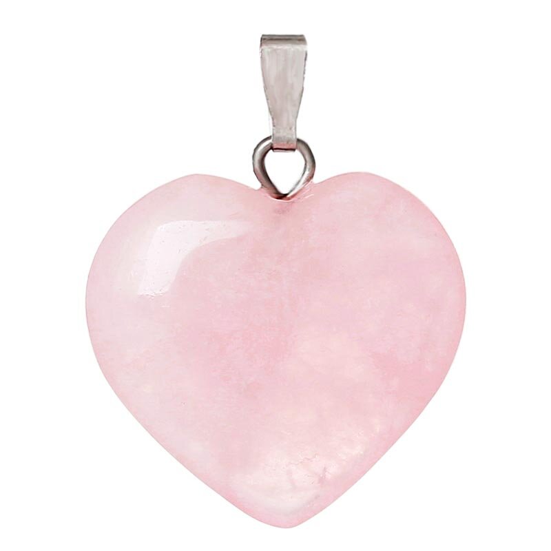 Кулон натуральный камень Розовый кварц Сердце 0010520 с петлей и держателем 20х20х4 мм, цена за 1 шт.