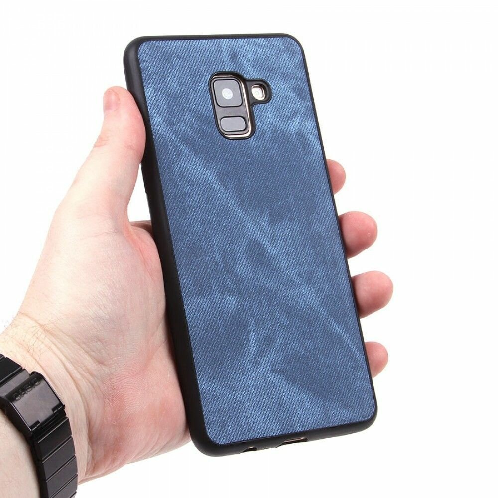 Чехол защитный силиконовый для Samsung Galaxy A 8+ (2018) / Самсунг Галакси А 8+ текстильный