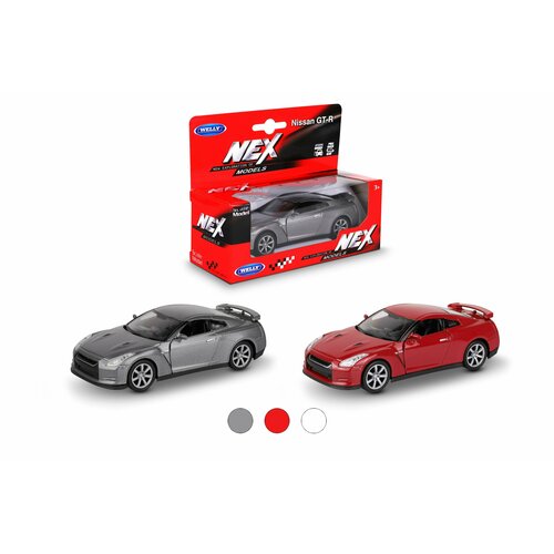 Машинка WELLY NISSAN GT-R R35 / модель машины 1:38 с пружинным механизмом / цвет в ассортименте машинка nissan gtr r35 welly металлическая инерционная 1 38 в ассортименте