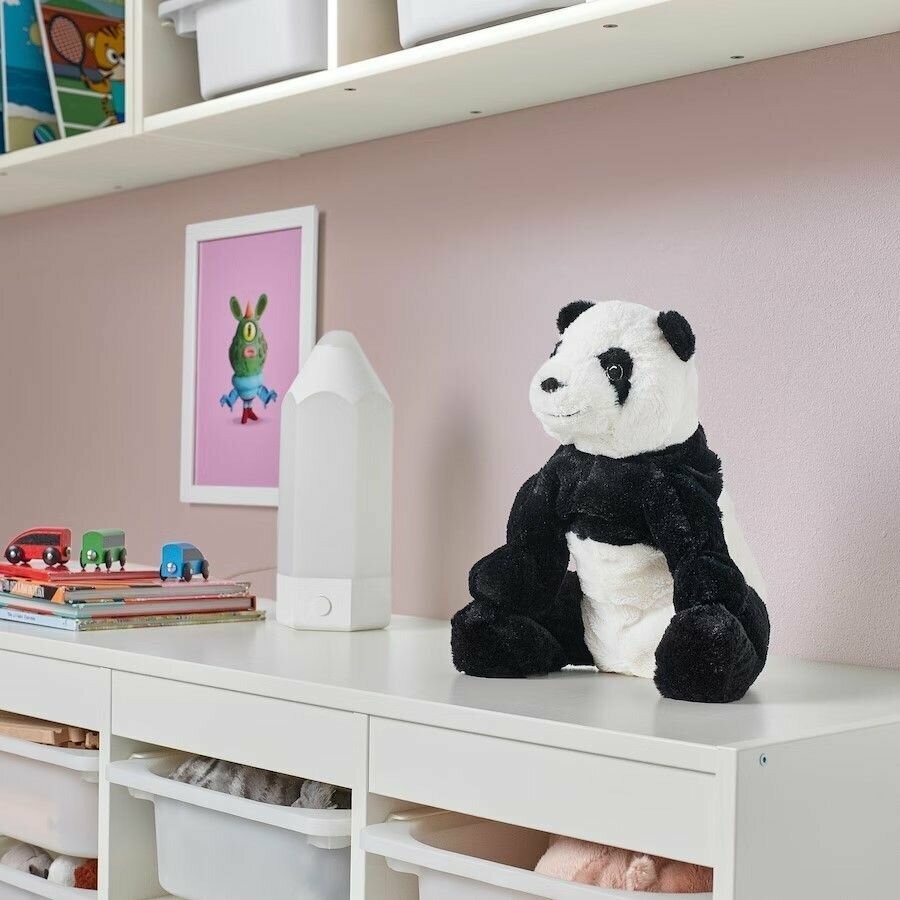 Мягкая игрушка IKEA Панда Крамиг, 30 см, белый/черный. Икеа KRAMIG