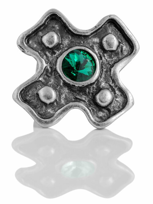 Кольцо Lattrice di base, кристалл, зеленый